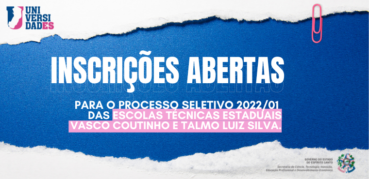 SECTI Abertas inscrições para processo seletivo das escolas técnicas